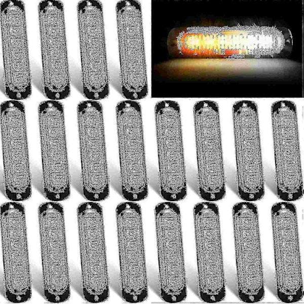 20-pakning LED Strobelys 6 LED Gul Overflatemontert Blinkende Varsellys - Perfekt
