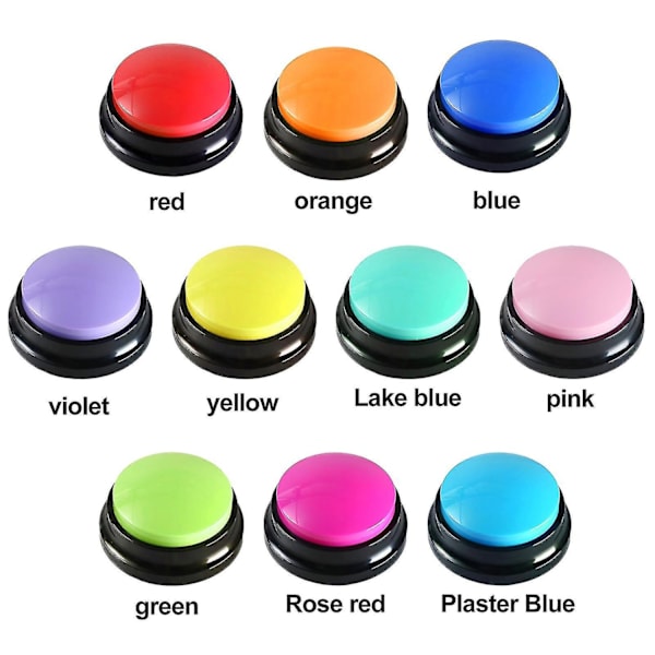 Inspelningsbar Pratknapp 30 Sekunder Röstinspelningsknapp Husdjur Talträning Buzzers-Perfekt Rose red