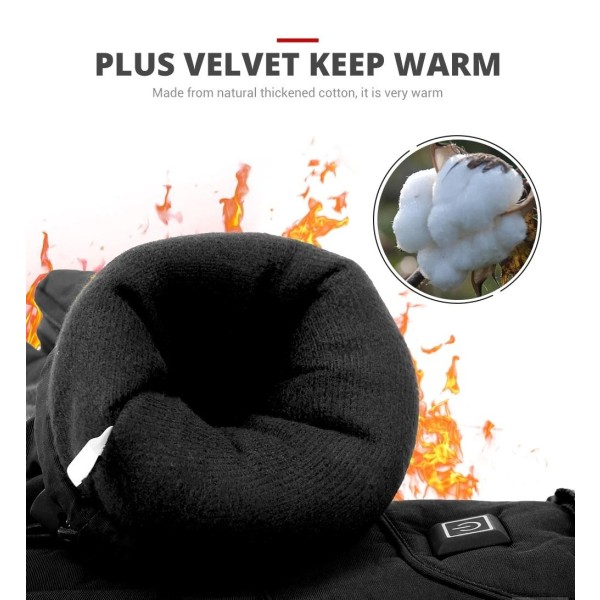 Uppladdningsbara uppvärmda handskar - Thermal håller dig varm - Perfet black