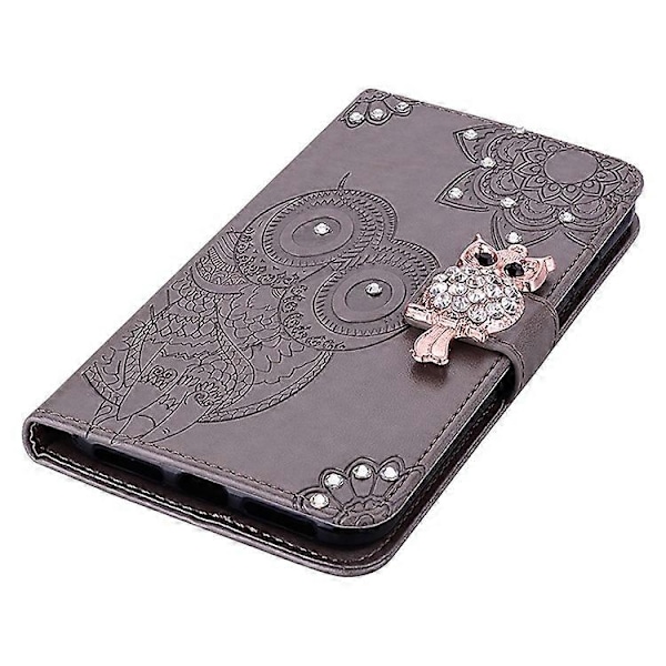 Kompatibelt Kompatibelt med Samsung Galaxy A15 4G Fodral Strass Dekor Läder Ställ Mobiltelefon Plånboksfodral - Perfet Grey