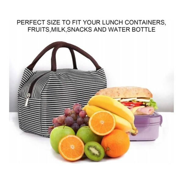 Lunchpåse，Isolerad Lunchbox Återanvändbar Lunchväska Stor vattentät tygpåse för att hålla sig varm/sval/sval - Perfet