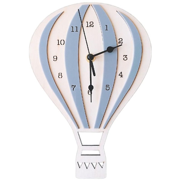 Nordic Style Children Cartoon Hot Air Balloon Clock Mute Clock Room Wall Clock Unique Gifts Home De-Perfet