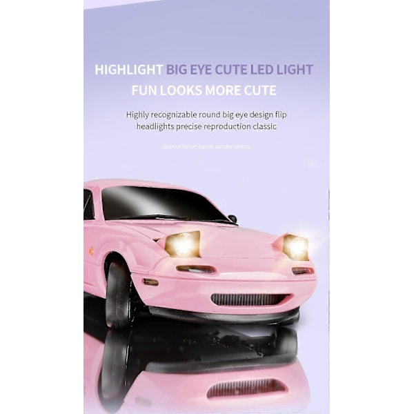 1/18 Modell 2.4G 2WD ESP Gyro Full Size Kontrollmodell RC Driftbil - Perfekt Light Pink 150X50CM