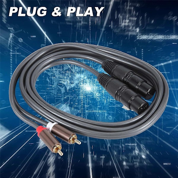 Dubbel Hona XLR till RCA Kabel, Kraftig 2 XLR Hona till 2 RCA Hane-Perfekt