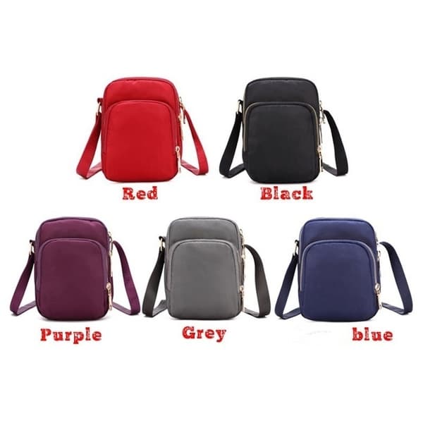 Crossbody Tasker Nylon Mobiltelefon Taske Switch Skuldertaske - Perfet Red Normal
