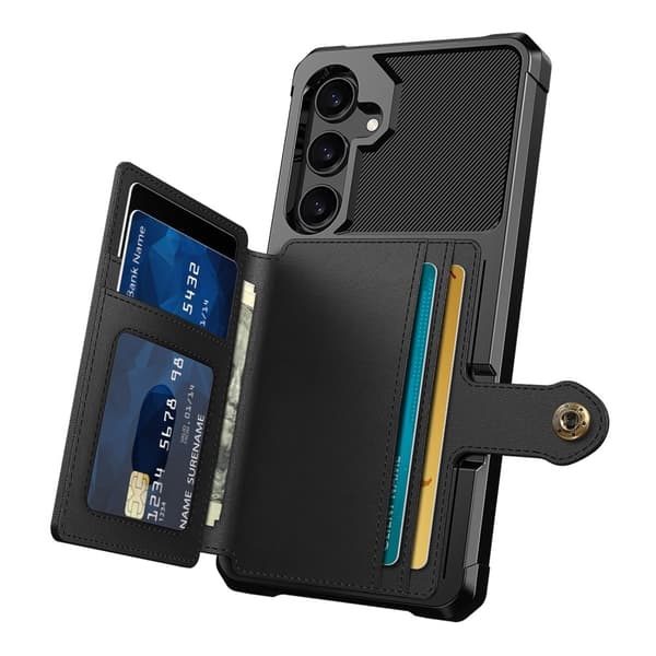 Galaxy A55 5G Deksel med Magnetisk Lommebok Svart - Perfekt