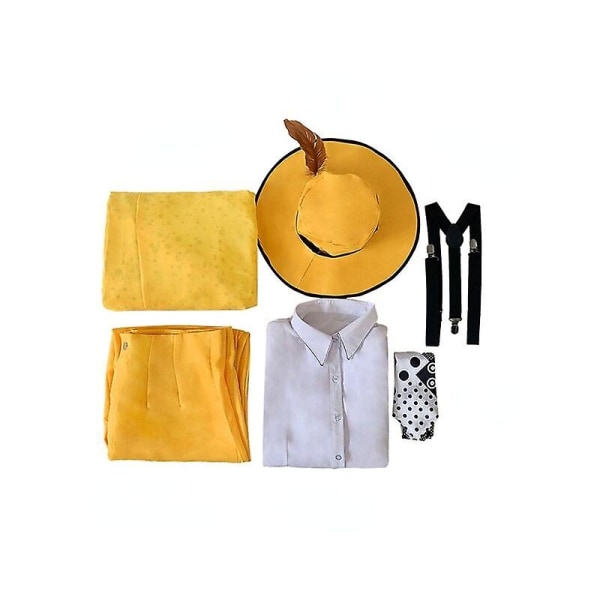 Naamio Jim Carrey Cosplay-asu ja naamio univormuasu Halloween-karnevaalin keltainen puku - Perfet XL