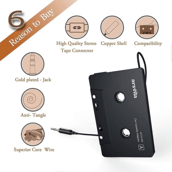 2025 Nyeste bilstereo kassette til aux-adapter, 3,5 mm aux-kabel med adapter, -Perfet