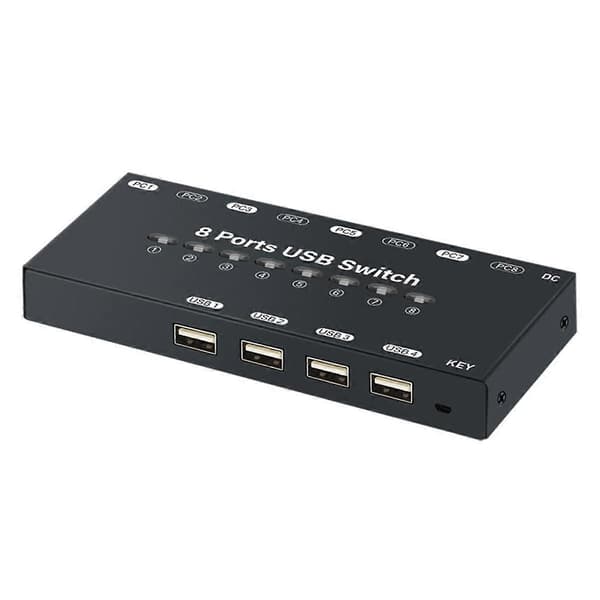 8 in 4 Out USB KVM Switch USB KVM Switcher Kompatibel med Windows10 Dator PC Tangentbord Mus Skrivare Dela Controller-Perfet