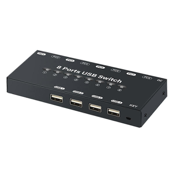 8 ind 4 ud USB KVM Switch USB KVM Switcher Kompatibel med Windows10 Computer PC Tastatur Mus Printer Delingscontroller - Perfekt