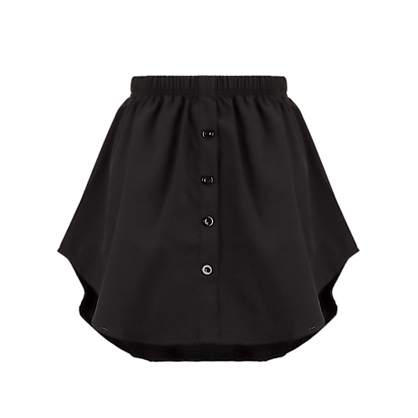 Kvinners Skjorteforlenger Justerbar Lagdelt Falsk Toppkant Skjorte Halv Lengde Miniskjørt (Flerfarget, XL) - Perfet Black XL