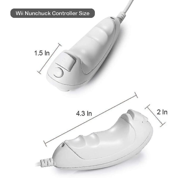 Wii Nunchuck Controller, 2-pack Nunchuk Controller ersättning - Perfet