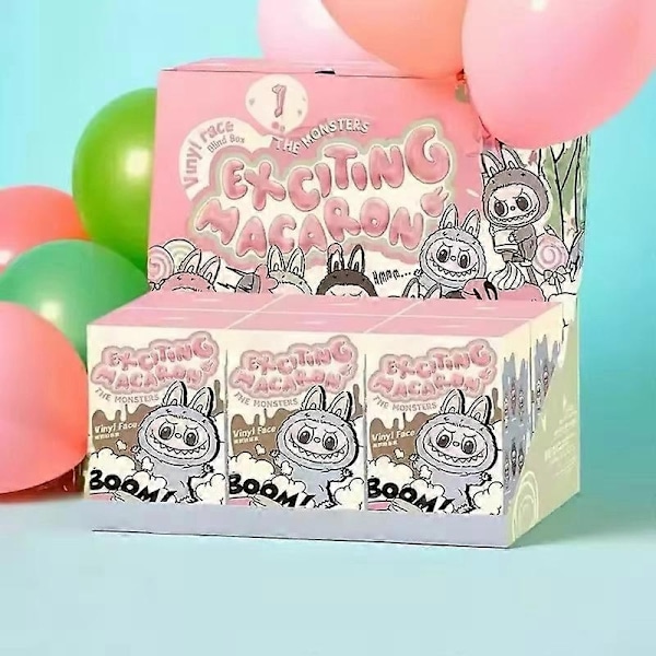Labubu The Monsters Box Leksaker Hjärta Macaron Överraskningspåse Kawaii Figur Modell Gåva Replika Produkter 1:1 Hög Kvalitet-Perfekt Complete set of six