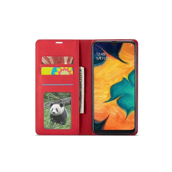 Yhteensopiva Samsung Galaxy A40 -kotelon kanssa, Premium PU-nahkakansi TPU-puskurilla, korttipidikkeellä, jalustalla, piilotetulla magneettisella iskunkestävällä läppäsuojalla Red