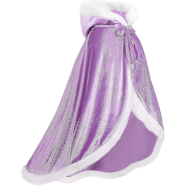 Vendbar Kappe til Voksne og Børn, Påske Halloween Julekappe Udklædning Vampyr Heks Troldmand Rollespil Kappe - Perfekt Purple 150cm