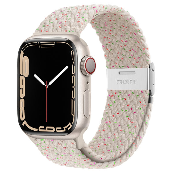 Klokkereim, for Apple Watch-armbånd, flettet nylon Beige