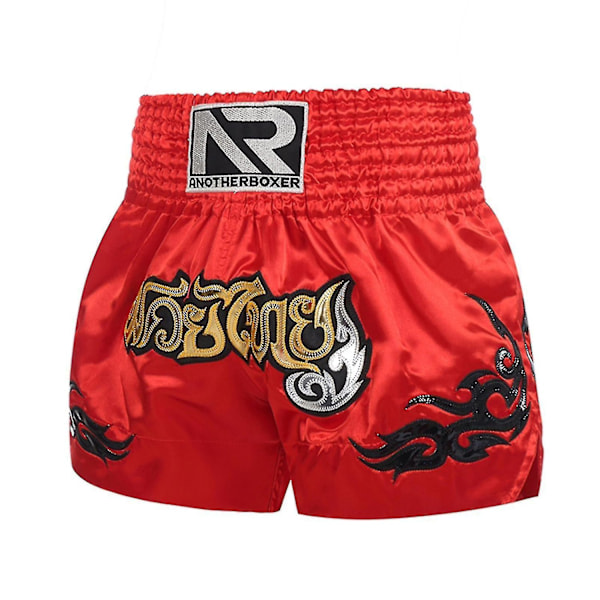 Bokseshorts Anti-friksjon Muay Thai Kickboksing Shorts for Menn Banmo-Perfet Red L