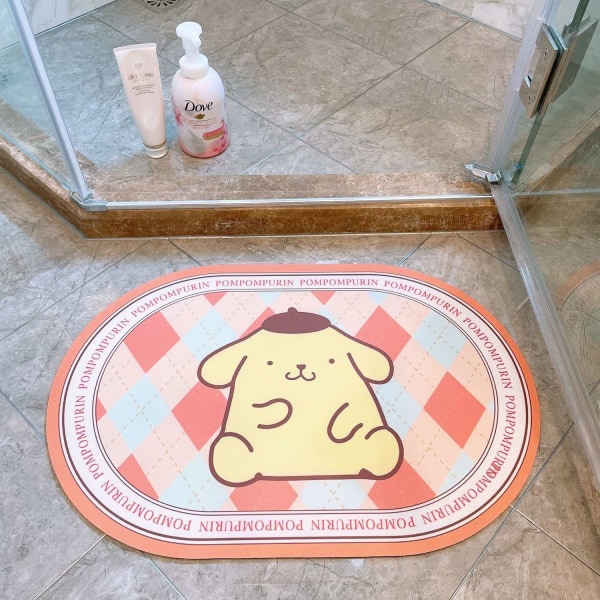 Sanrio mat toiletabsorberende hurtigtørrende skridsikker gulvmåtte - Perfet Pudding dog