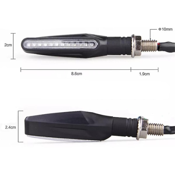 4 stk motorcykel 12 led blink Blinklys Lys gul - Perfet