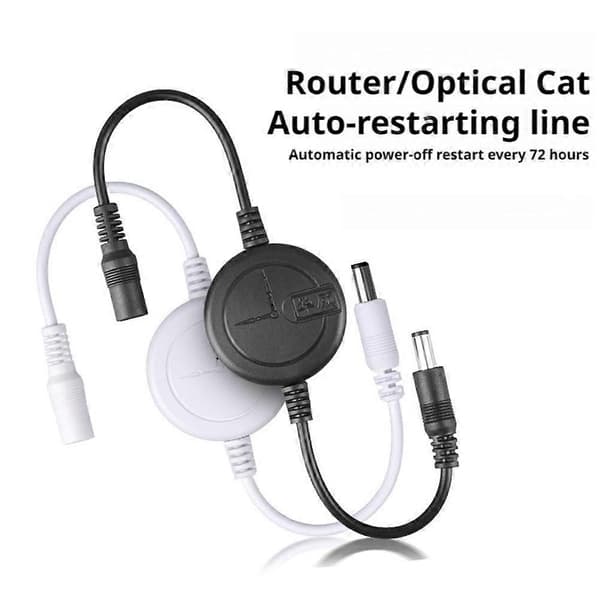Optisk Modem Wifi Strøm Reset Kabel Router 72-Timers Automatisk Genstartsledning - Perfekt Black