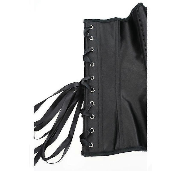 Mimigo Naisten Bustier-Korsetti Yläosa Seksikäs Alusvaatesetti Musta Satiini Vyötärön Kiristäjä-Täydellinen 4XL BLACK