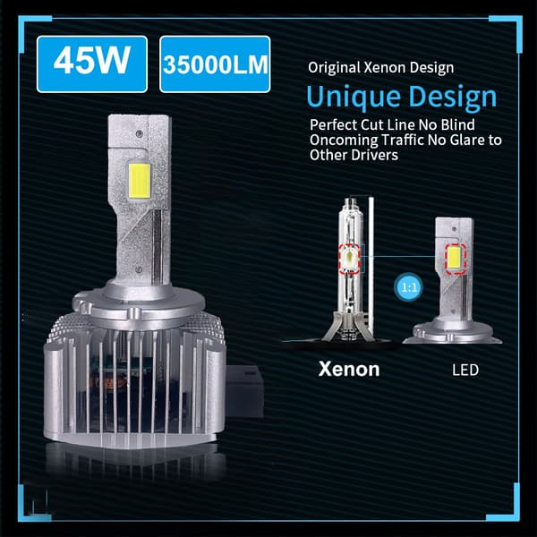 -D1S D3S LED-strålkastare HID D2S D4S D5S D8S D1R D2R D3R Bilbelysning Turbo LED 35000LM CSP-chip 6000K Vit 90W Plug&Play-WELLNGS size:D3S D3R