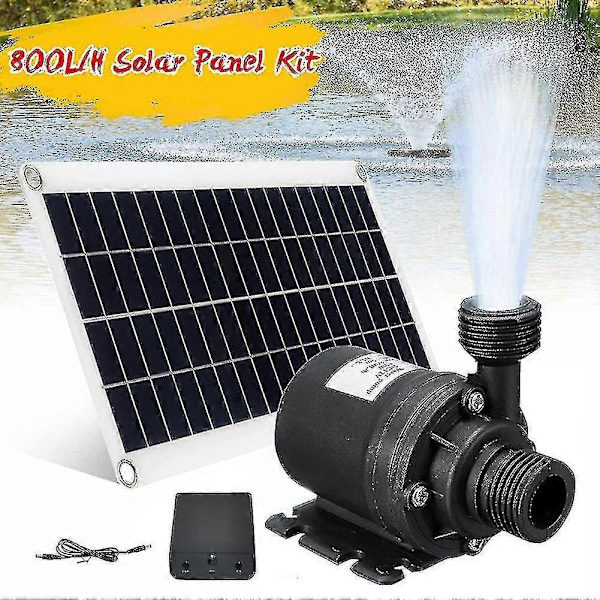50W Aurinkoenergiavesipumppu 800l/h DC12V Hiljainen Aurinkosuihkupumppu Puutarha Kotisuihkulähde - Perfet