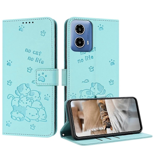 Läderfodral med snodd Kompatibelt med Motorola Moto G85-Perfet Mint Green