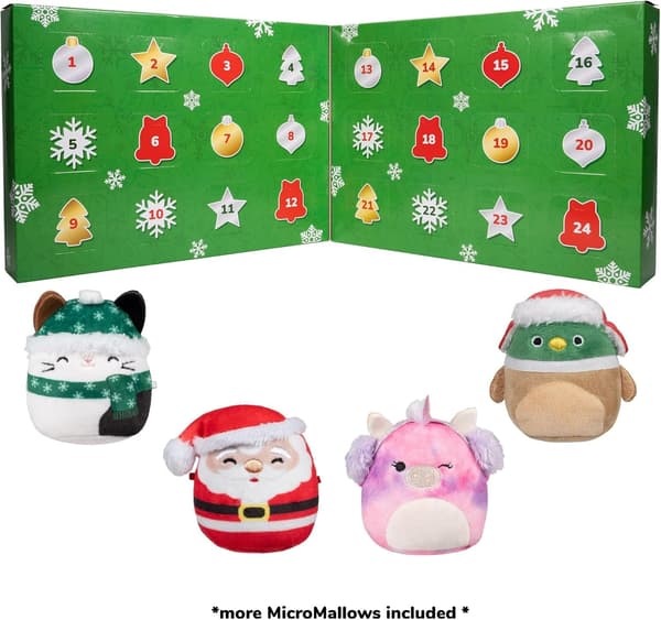 Squishmallows Julekalender - 24 dage med mini plysdyr og jule-PVC-materiale