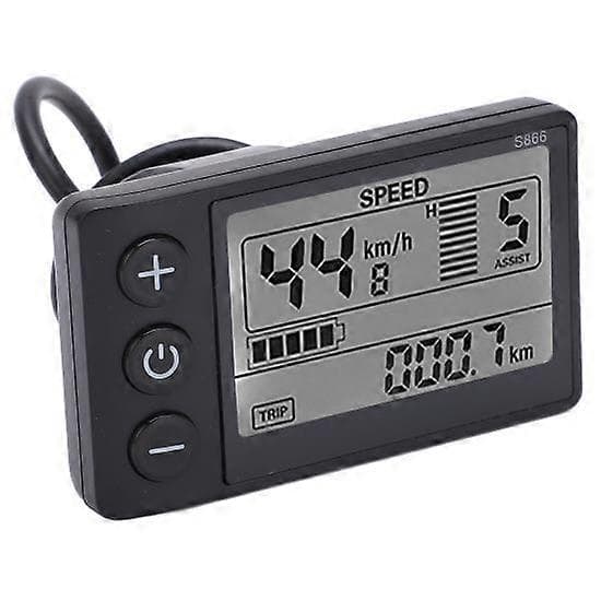 Elektrisk sykkel S866 LCD-skjermmåler 24V 36V 48V Kontrollpanel med vanntett plugg - Perfekt