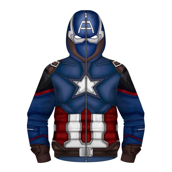 Iron Man Printed Cosplayer Costume hettegenser for barn - Perfet Blue-red XS