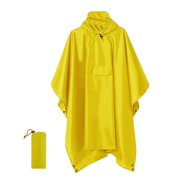 Sateenkaappi 3-in-1 Sateenviitta Vedenpitävä Poncho Aikuinen, Uusiokäyttöinen Sateenviitta Aikuinen Vedenpitävä Poncho-Perfet Yellow