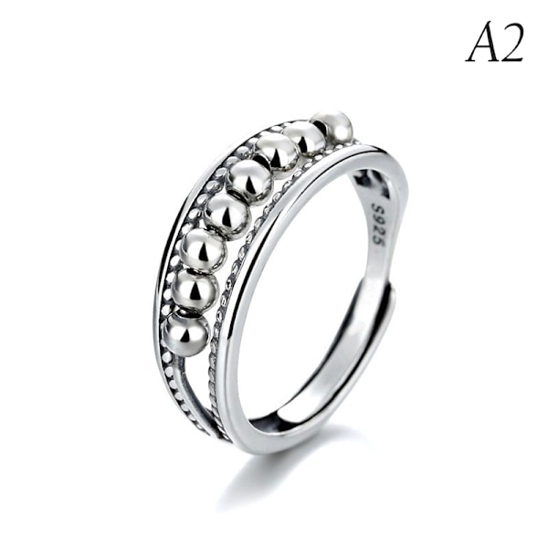 Ring Justerbar Åbning Fidget Ring Med Perlesmykker Ring - Perfet A2