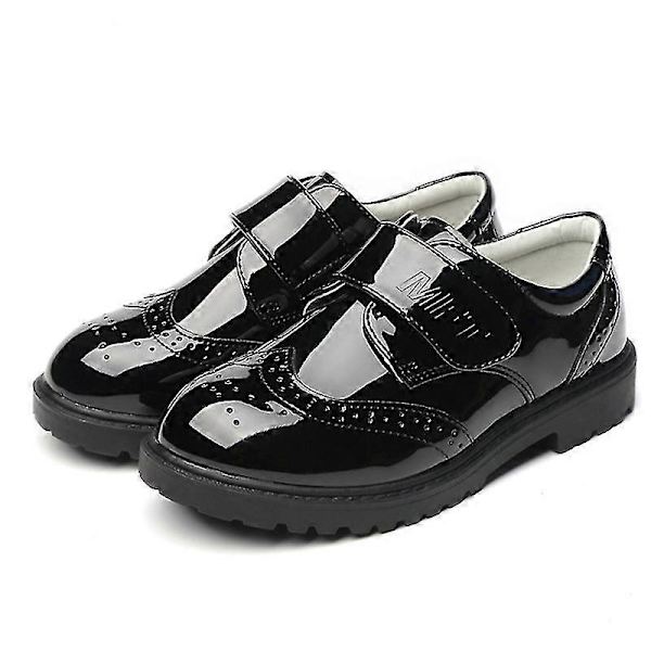 Pojkar Stängda Tå Oxfords Formella Dagliga Klänningskor Låga Loafers-Perfet Magic Tape Black EU 37.5