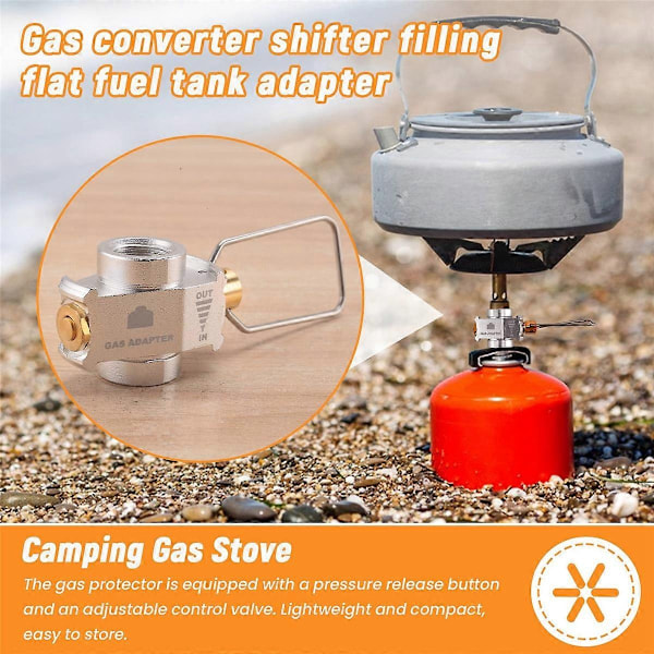 Camping Gas Saver Plus Kaasunmuunnin Täyttö Litteä Säiliö, Hopea-Perfet