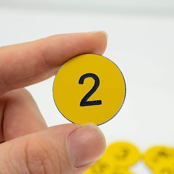 Nummererte merkelapper - Graverte nummererte merkelapper, ID-merkelapper, nøkkelmerkelapper uten hull - Perfekt 1-200 Yellow