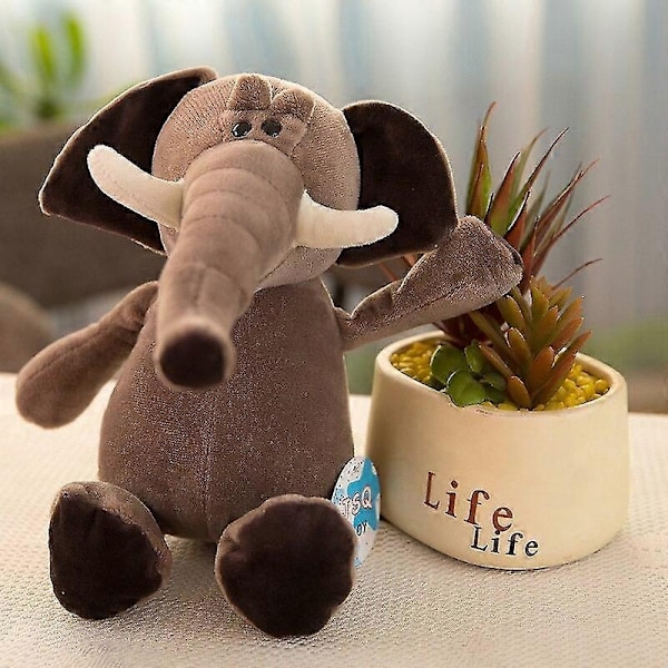 25 cm Plysch Gosedjur Djungel Skogsdjur Leksak Mjuk Bomull Elefant-Perfekt A Elephant