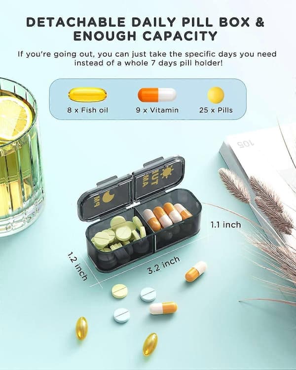Pillerorganisatör 2 Gånger Om Dagen, 7 Dagars Morgon Och Kväll Pillerask - Perfekt