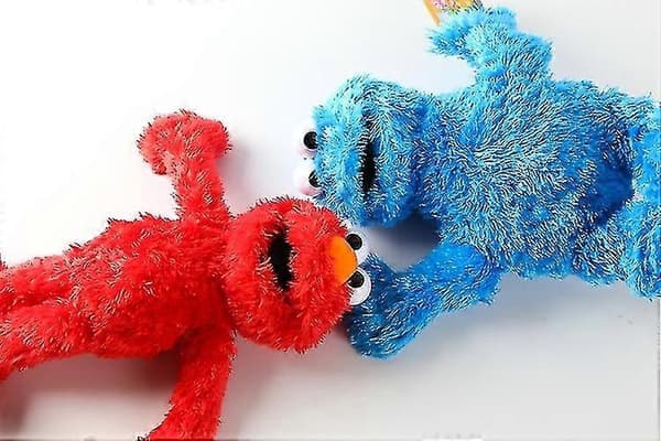 Sesamgade Elmo Cookie Monster Blød Plys Legetøjsdukker 30-33 Cm - Perfekt 2 PCS