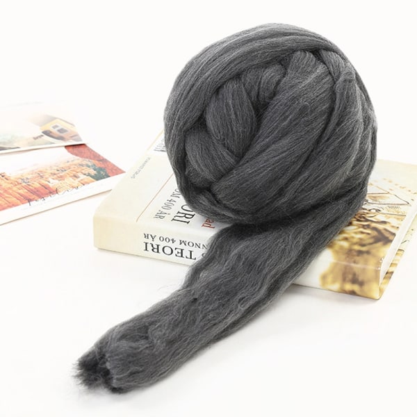 Bulky Wool Garn Chunky Arm Stickning Supermjuk jätteboll Rovin - Perfet Dark gray