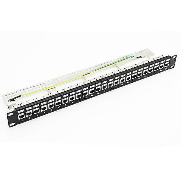 Cat7 Patch Panel 24-porttinen CAT7/CAT6A Patch Panel 1U 19 tuumaa - Täydellinen