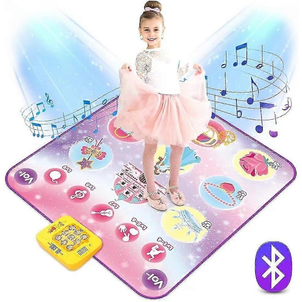 Dansematte, Dansespill Lekegave for Jenter og Gutter 3-12 år, Danseplate med Trådløs Bluetooth, 9 Utfordrende Spillmoduser - Perfekt Purple
