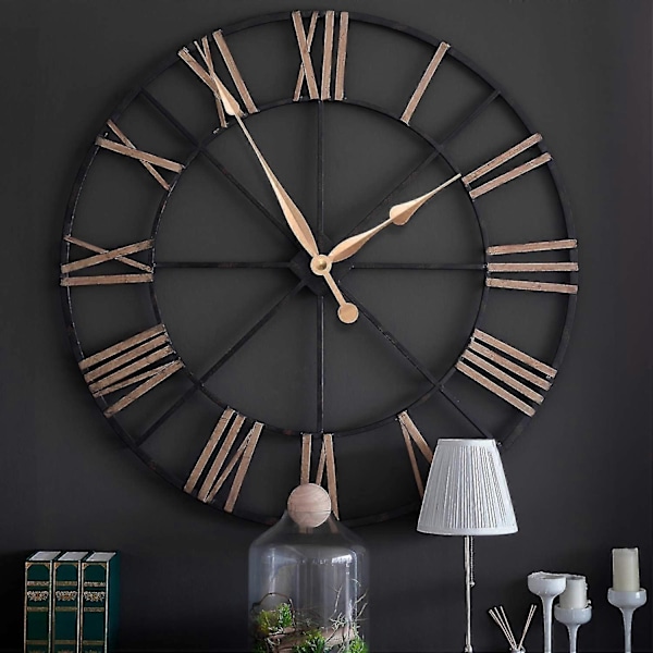 Klockmekanism med högt vridmoment, lång axel och 30 cm långa spadformade visare (guld) - Perfet