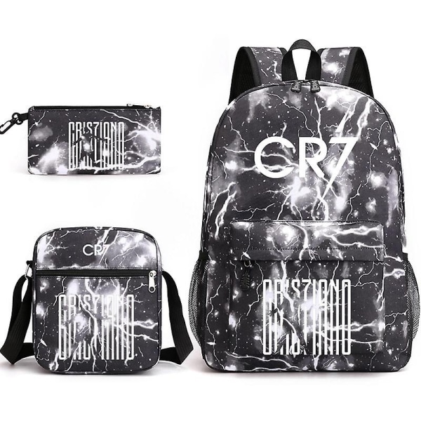 Fashion Cr7 st Set Ryggsäck Mochila Nya Studenter Kapacitet Skolväskor Bokväska Resväska - Perfet 3 Only Backpack