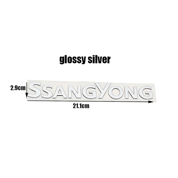 1 kpl ABS Ssangyong auton kirjainlogo etukannen konepellin tunnus takaluukun merkin takatarra autotarvikkeet - Perfet Ssangyong