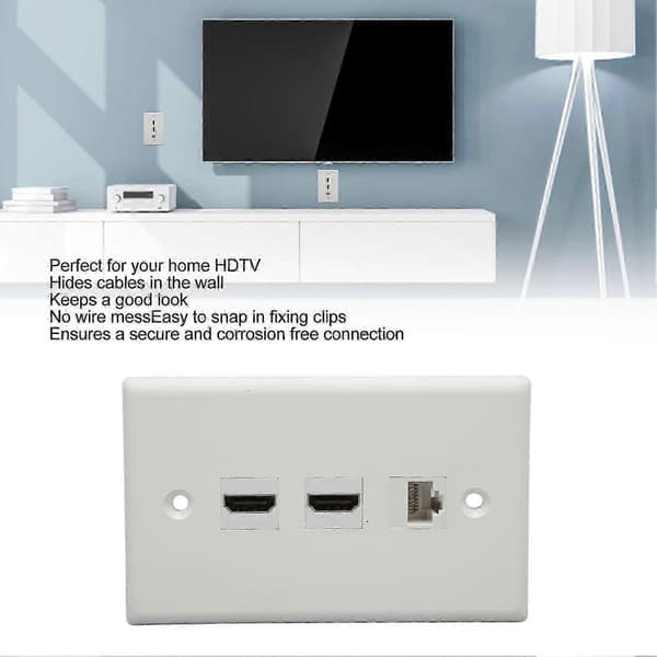 Multimedieinterface Kompatibelt med Problemfri Underholdning, HDMI 2.1 Vægplade 2 Port, 8K HDMI Udgang Pass-Thru, Digital Optisk Vægplade - Perfekt