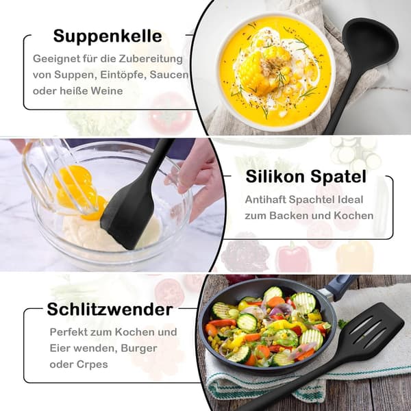 10 silikon köksredskap, Köksredskapsbitar Silikonredskap - Perfekt