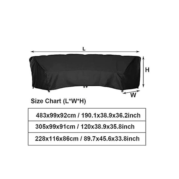 Udendørs Vandtæt Buet Sofabetræk til Havemøbler Støvtæt Betræk - Perfet 215x215x89cm