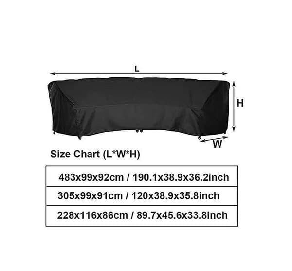 Vattentätt böjt soffskydd för utomhusbruk, möbelskydd mot damm - Perfet 215x215x89cm