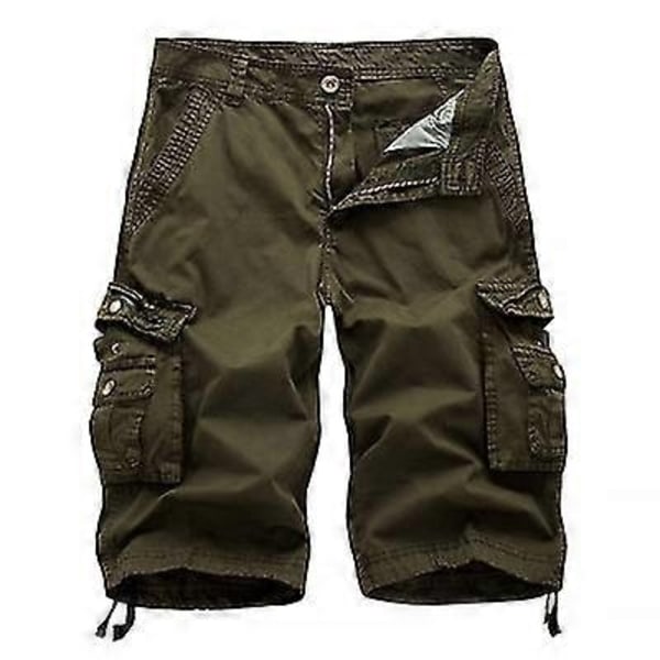 Bomuld Cargo Shorts Mænd 2023 Sommer Mænd Hær Militær Taktisk Homme Shorts Mandlige Casual Streetwear Multi-lomme Cargo Shorts-Perfet Army Green 36